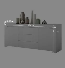 Wohnen Weiß lackiertes Sideboard mit 184 cm Breite - Mikes I