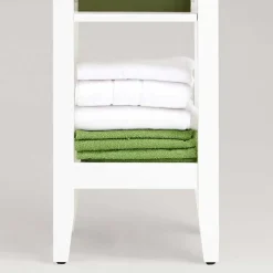 Wohnen Esszimmerregale|Regale*Weiß lasiertes Badezimmer Regal aus Kiefer massiv - Lousias