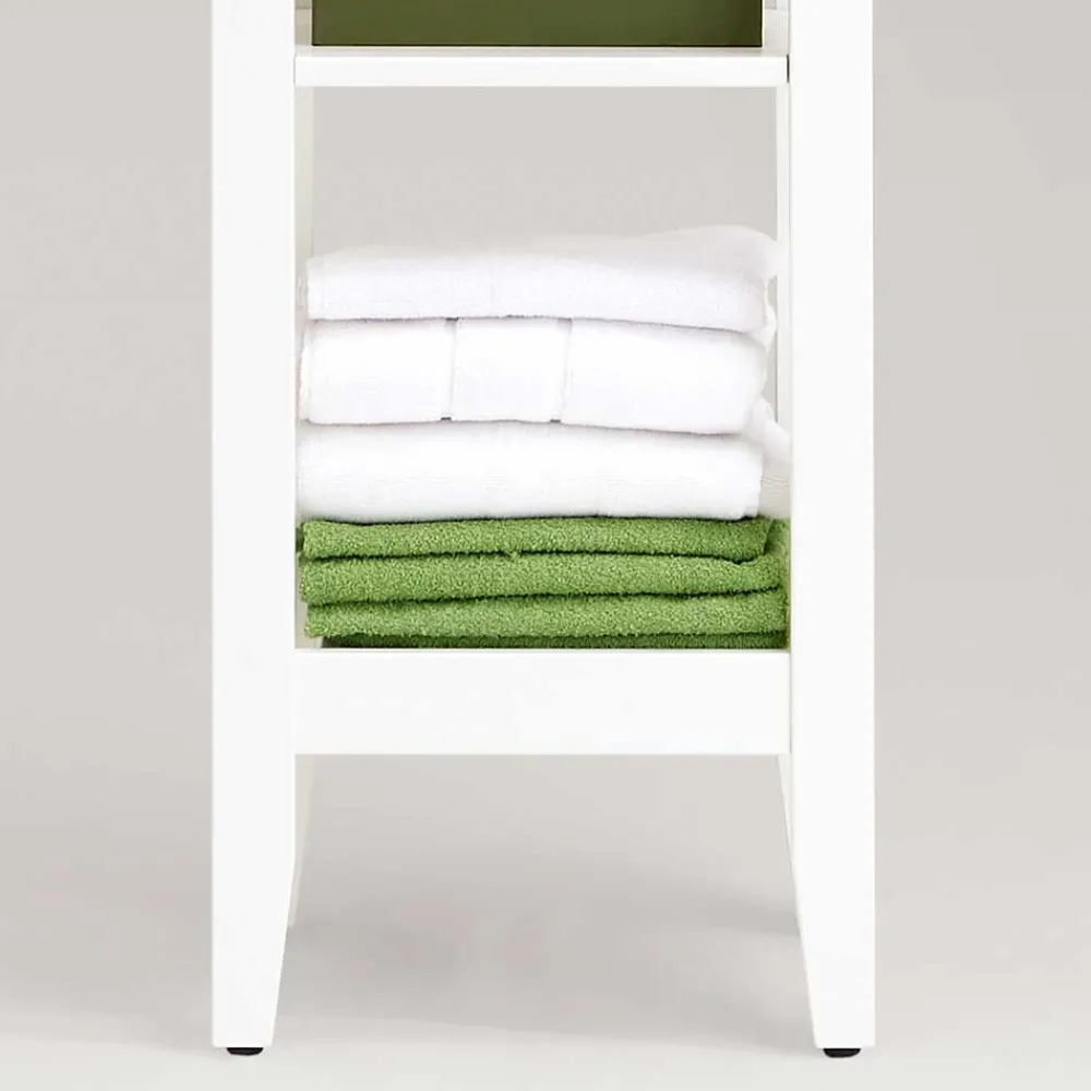 Wohnen Esszimmerregale|Regale*Weiß lasiertes Badezimmer Regal aus Kiefer massiv - Lousias