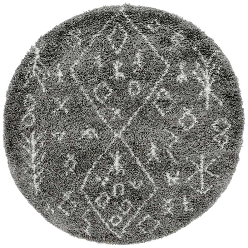 Wohnen Weicher Hochflor Teppich in Grau und Creme - Vuturava