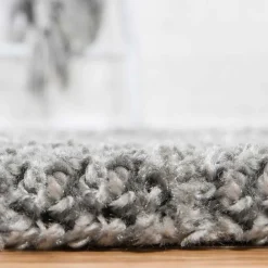 Wohnen Weicher Hochflor Teppich in Grau und Creme - Vuturava