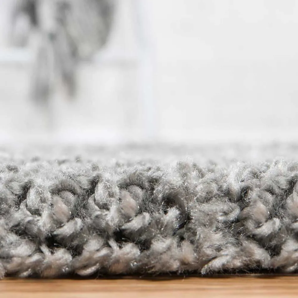 Wohnen Weicher Hochflor Teppich in Grau und Creme - Vuturava