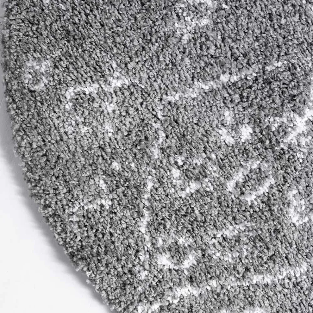 Wohnen Weicher Hochflor Teppich in Grau und Creme - Vuturava