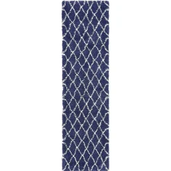 Wohnen Weiße Möbel|Skandinavische Möbel*Weicher Läufer Teppich mit Hochflor in Blau - Tanko