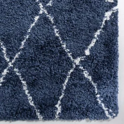 Wohnen Weiße Möbel|Skandinavische Möbel*Weicher Läufer Teppich mit Hochflor in Blau - Tanko