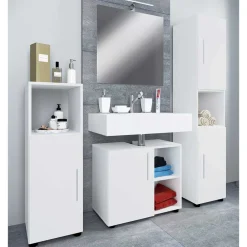 Wohnen Weiße Badmöbel Kombination Set - Sua (vierteilig)