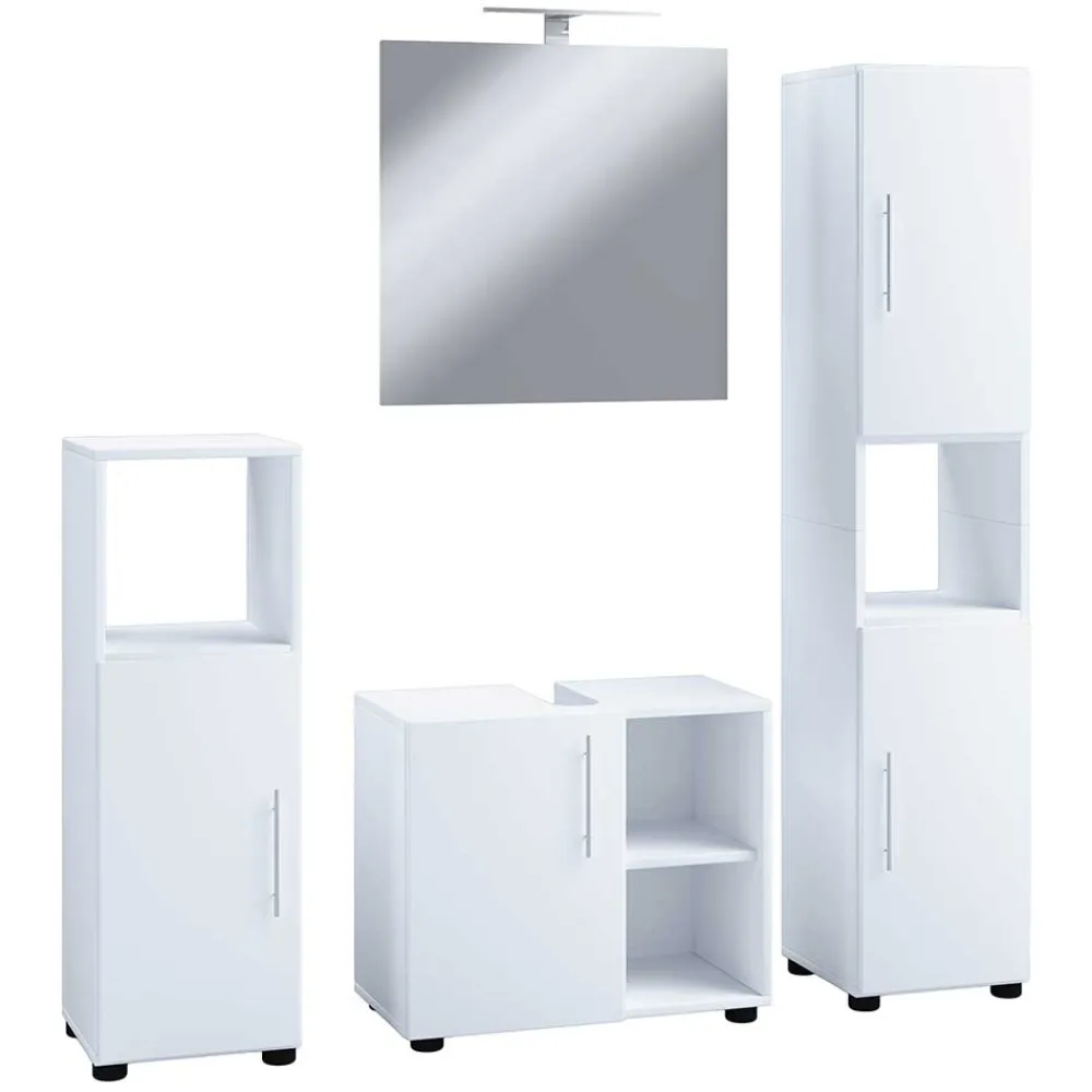Wohnen Weiße Badmöbel Kombination Set - Sua (vierteilig)