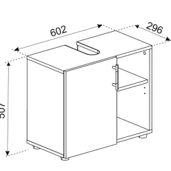 Wohnen Weiße Badmöbel Kombination Set - Sua (vierteilig)