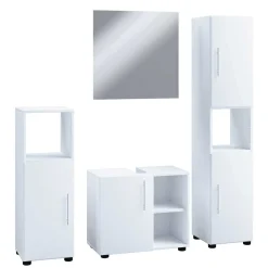 Wohnen Weiße Badmöbel Kombination Set - Sua (vierteilig)