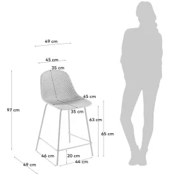 Wohnen Weiße Möbel|Sessel & Hocker*Weiße Barstühle mit PP Sitz - Amyonta (4er Set)