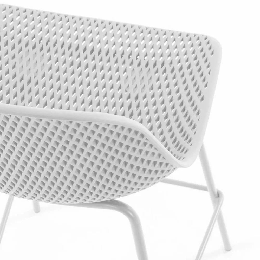 Wohnen Hocker|Barhocker*Weiße Barstühle mit Sitzschale - Contrada (4er Set)