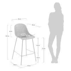 Wohnen Hocker|Barhocker*Weiße Barstühle mit Sitzschale - Contrada (4er Set)
