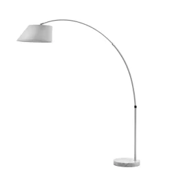 Wohnen Weiße Bogenlampe mit Stoffschirm - Valnut