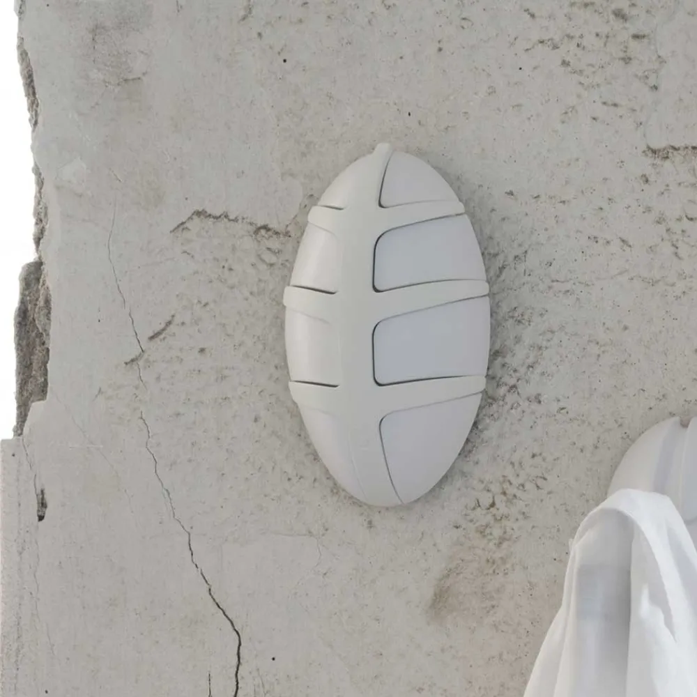 Wohnen Garderoben|Garderoben*Weiße Design Klapphaken in Oval - Egetaria (6er Set)