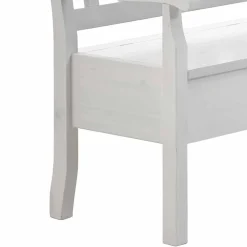 Wohnen Küchenbänke|Esszimmerbänke*Weiße Eckbank Onesti aus Kiefer massiv