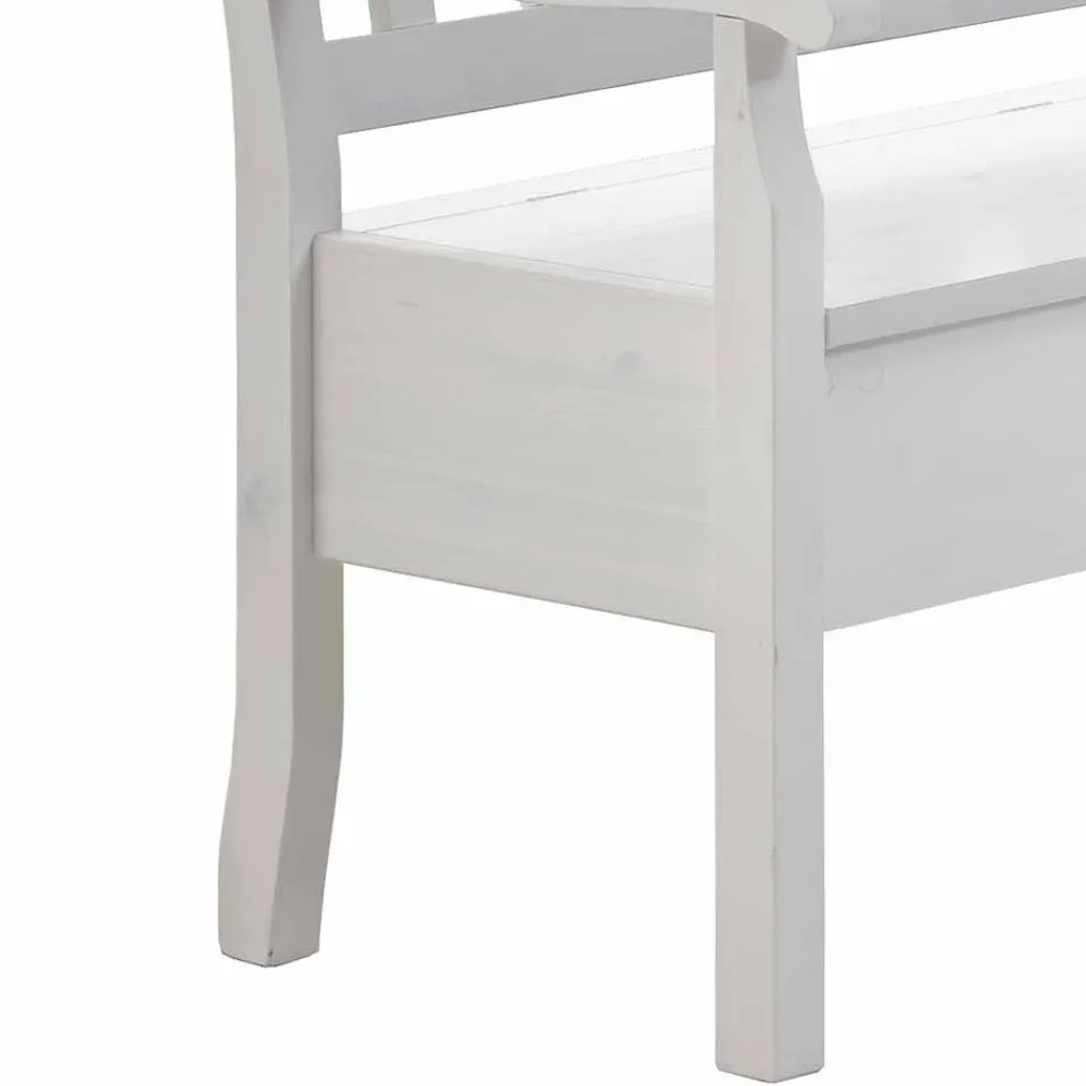 Wohnen Küchenbänke|Esszimmerbänke*Weiße Eckbank Onesti aus Kiefer massiv