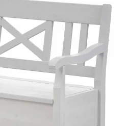 Wohnen Küchenbänke|Esszimmerbänke*Weiße Eckbank Onesti aus Kiefer massiv