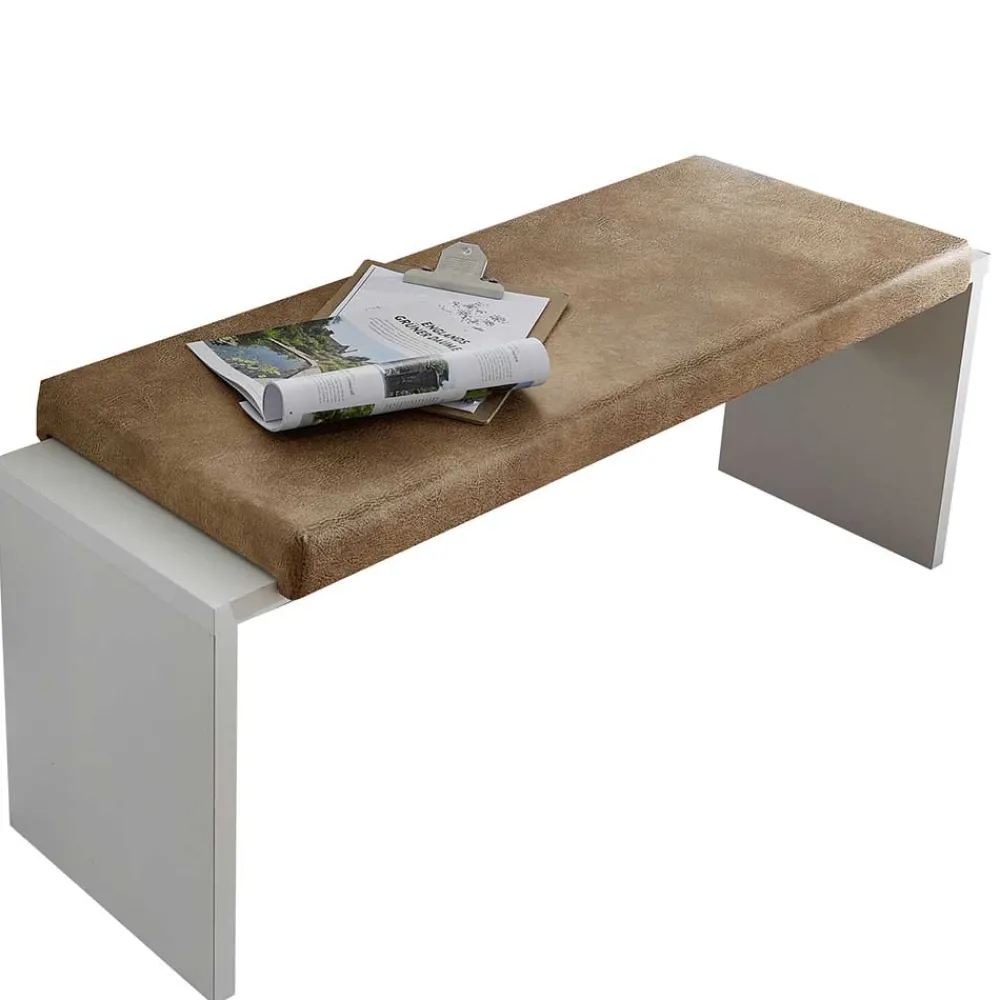 Wohnen Küchenbänke|Esszimmerbänke*Weiße Esstisch Bank mit Sitzkissen - Connassa