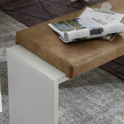 Wohnen Küchenbänke|Esszimmerbänke*Weiße Esstisch Bank mit Sitzkissen - Connassa