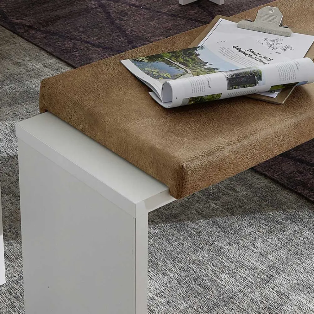 Wohnen Küchenbänke|Esszimmerbänke*Weiße Esstisch Bank mit Sitzkissen - Connassa