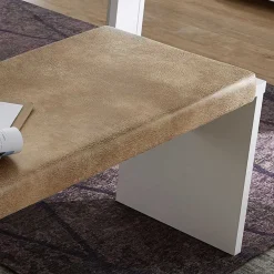 Wohnen Küchenbänke|Esszimmerbänke*Weiße Esstisch Bank mit Sitzkissen - Connassa