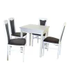 Wohnen Küchen-Essgruppen|Esszimmer Komplett*Weiße Esstisch Gruppe Set - Veromica (fünfteilig)
