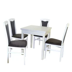 Wohnen Küchen-Essgruppen|Esszimmer Komplett*Weiße Esstisch Gruppe Set - Veromica (fünfteilig)