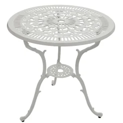 Wohnen Weiße Gartenmöbel aus Metall Aluminium - Leano (dreiteilig)