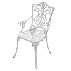 Wohnen Weiße Gartenmöbel aus Metall Aluminium - Leano (dreiteilig)