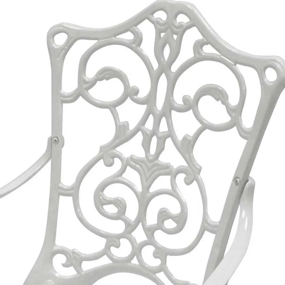 Wohnen Weiße Gartenmöbel aus Metall Aluminium - Leano (dreiteilig)