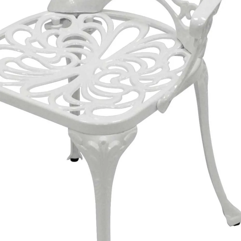 Wohnen Weiße Gartenmöbel aus Metall Aluminium - Leano (dreiteilig)