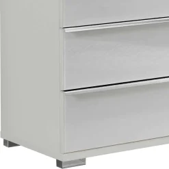 Wohnen Sideboards & Kommoden|Küchenschränke*Weiße Hochkommode mit Glasfront - Rocca