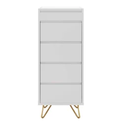 Wohnen Weiße Hochkommode mit Spiegel aufklappbar - Ricks