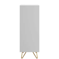 Wohnen Weiße Hochkommode mit Spiegel aufklappbar - Ricks