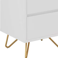 Wohnen Weiße Hochkommode mit Spiegel aufklappbar - Ricks