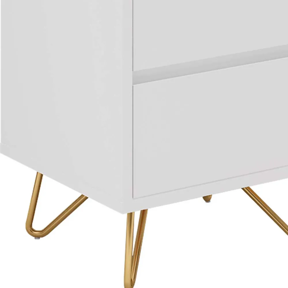 Wohnen Weiße Hochkommode mit Spiegel aufklappbar - Ricks