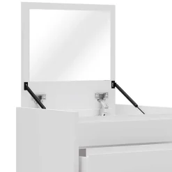 Wohnen Weiße Hochkommode mit Spiegel aufklappbar - Ricks