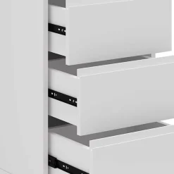 Wohnen Weiße Hochkommode mit Spiegel aufklappbar - Ricks