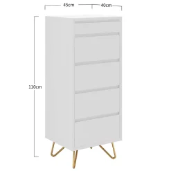 Wohnen Weiße Hochkommode mit Spiegel aufklappbar - Ricks