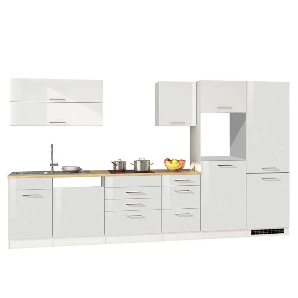 Wohnen Weiße Küche ohne Geräte - Cuneo III (achtteilig)