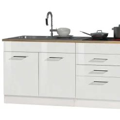 Wohnen Weiße Leerblock Küche 320cm - Cuneo (achtteilig)
