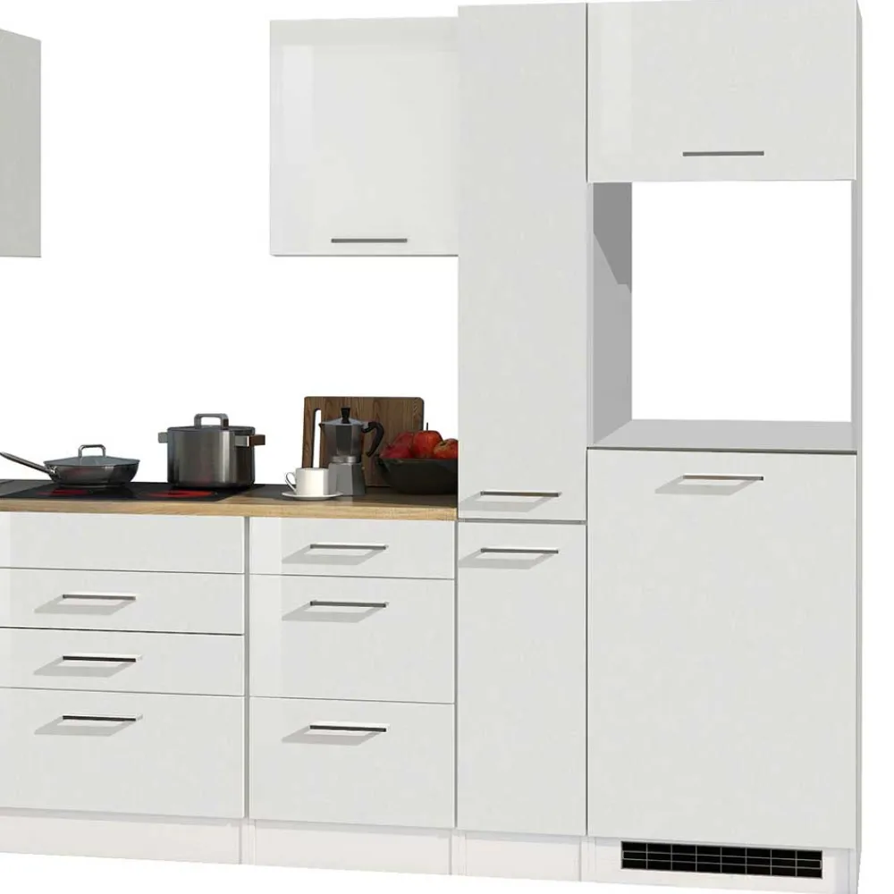 Wohnen Weiße Leerblock Küche 320cm - Cuneo (achtteilig)