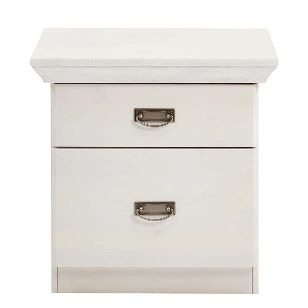 Wohnen Landhausmöbel|Kommoden*Weiße Nachtkommode 58 cm breit - Satumare