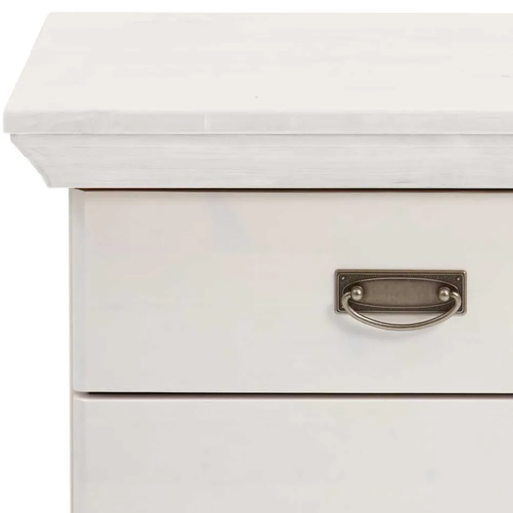 Wohnen Landhausmöbel|Kommoden*Weiße Nachtkommode 58 cm breit - Satumare