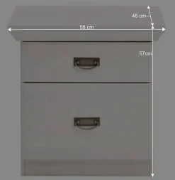 Wohnen Landhausmöbel|Kommoden*Weiße Nachtkommode 58 cm breit - Satumare