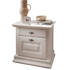 Wohnen Weiße Nachtkommode im Country Style - Beato