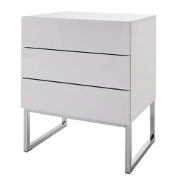 Wohnen Sideboards & Kommoden|Sideboards & Kommoden*Weiße Nachtkommode mit Bügelgestell Chrom Munarula 50x60x40 cm