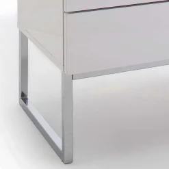 Wohnen Sideboards & Kommoden|Sideboards & Kommoden*Weiße Nachtkommode mit Bügelgestell Chrom Munarula 50x60x40 cm