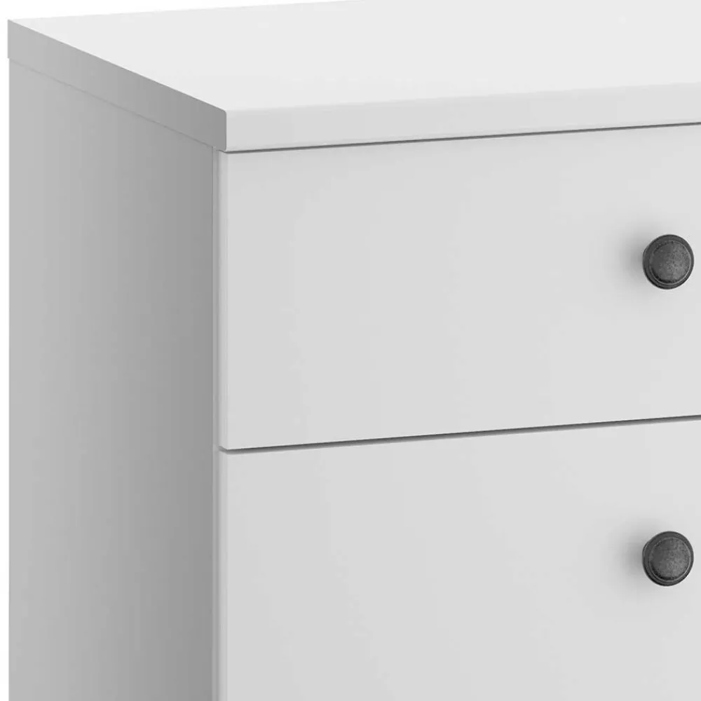 Wohnen Landhausmöbel|Kommoden*Weiße Nachtkommode mit drei Schubladen - Flinn