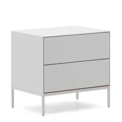 Wohnen Weiße Nachtkommode mit zwei Schubladen - Dresconio